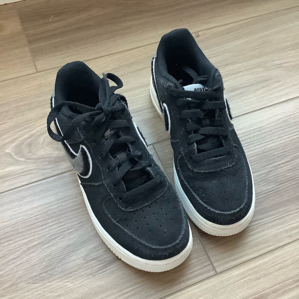 Nike 'Chenille' Black/Gray/White 'Air Force 1'  | Big Kid 4.5